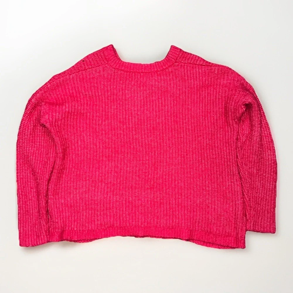 Ava & Viv Sweater Women's Size 3XL Hot Pink Long Sleeve V-Neck Knit Long Sleeve